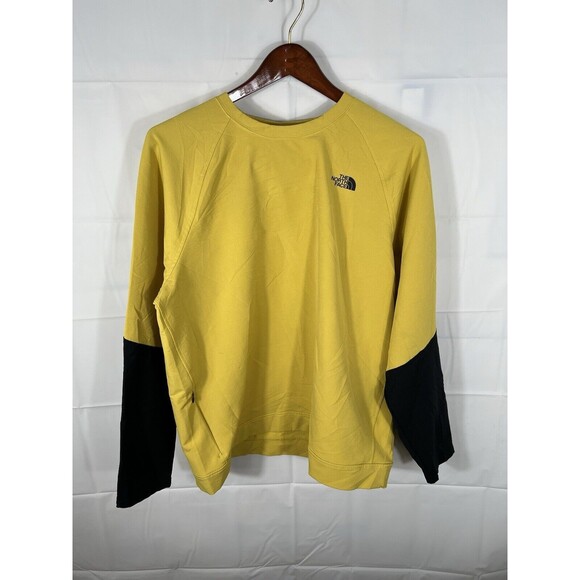 The North Face Men Tekno Ridge Crew Pullover Sweatshirt X-large Yellow And Black - Picture 9 of 10